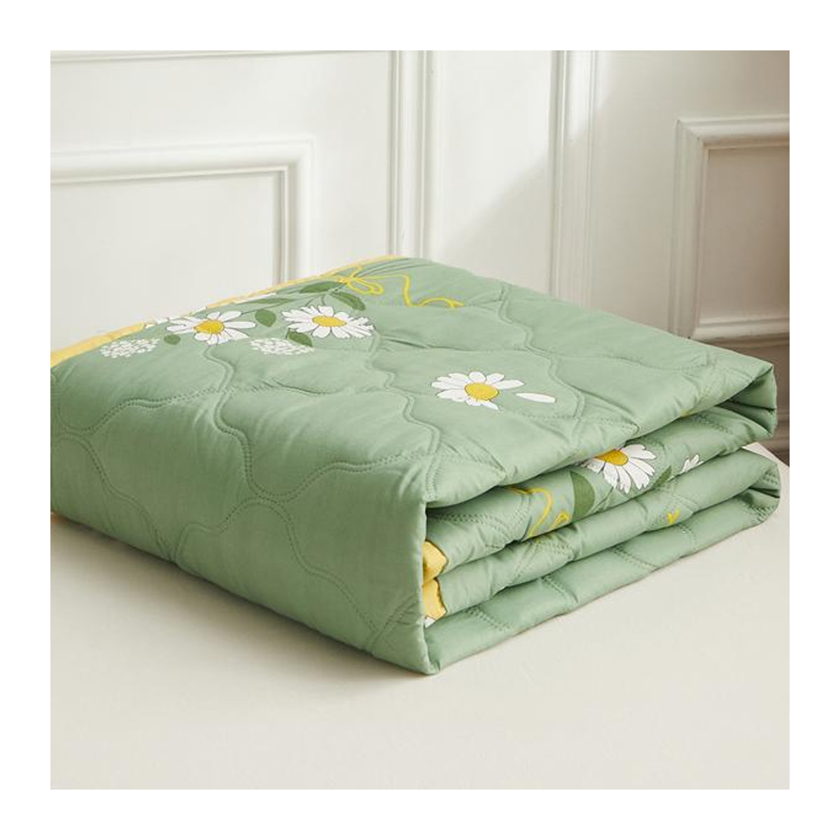 Luxus Patchwork Tagesdecke aus Baumwolle von Big C Home Decor in Grün, B/T: 200 x 230 cm - Bild 5