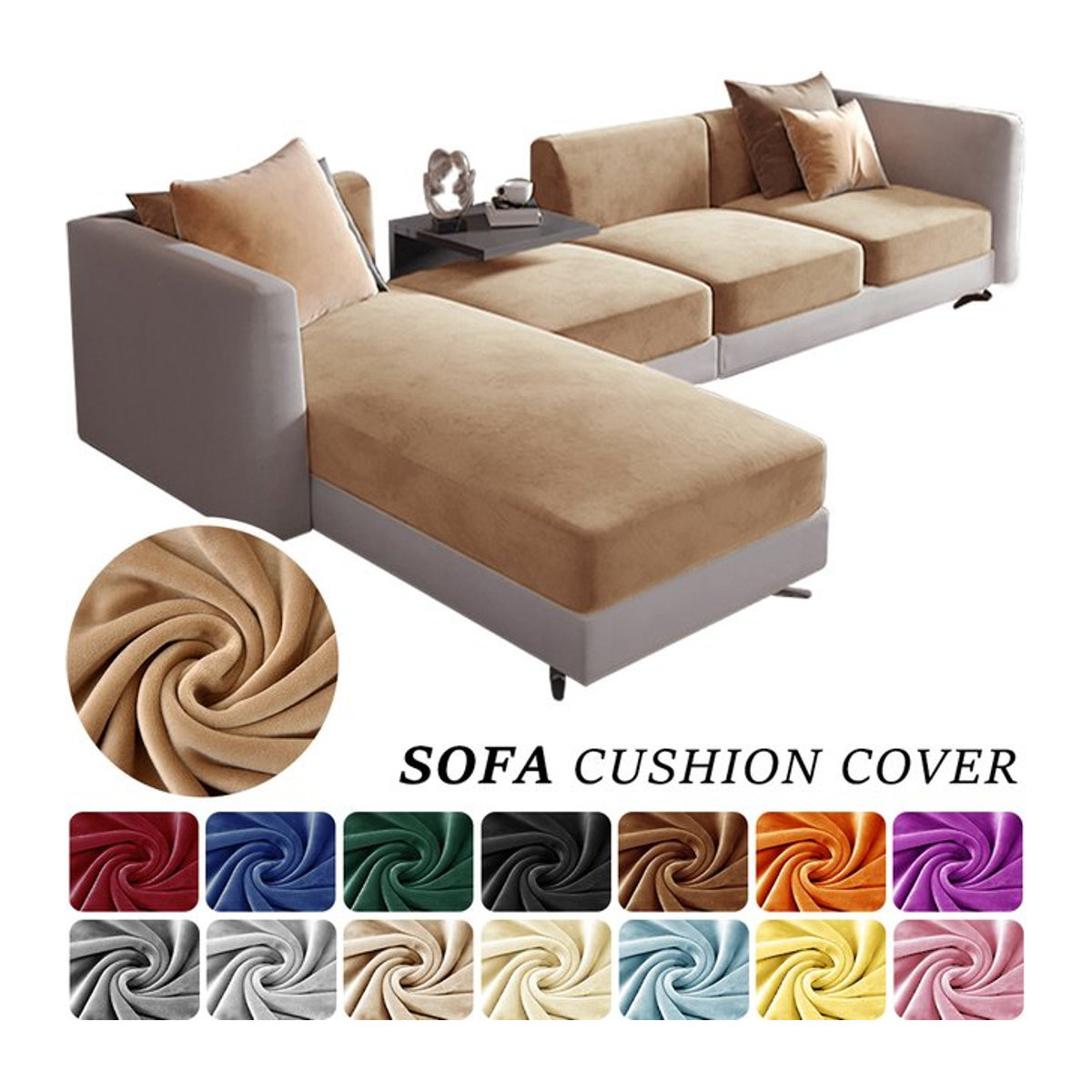 Luxus Samt Sofa Abdeckungen Super Weiche Stretch Couchbezüge für dein Wohnzimmer Waschbar und Haustierfreundlich - Bild 1