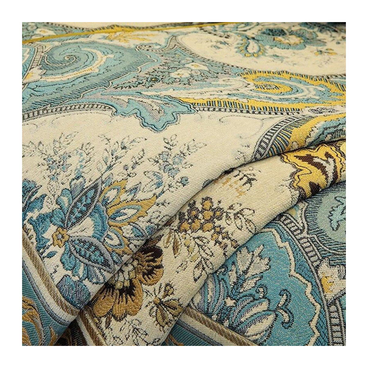 Luxus Sofabezug aus Chenille Jacquard mit Vintage-Stickerei von A Family Of Home Textiles, mehrfarbig, B: 120 cm, T: 70 cm - Bild 4