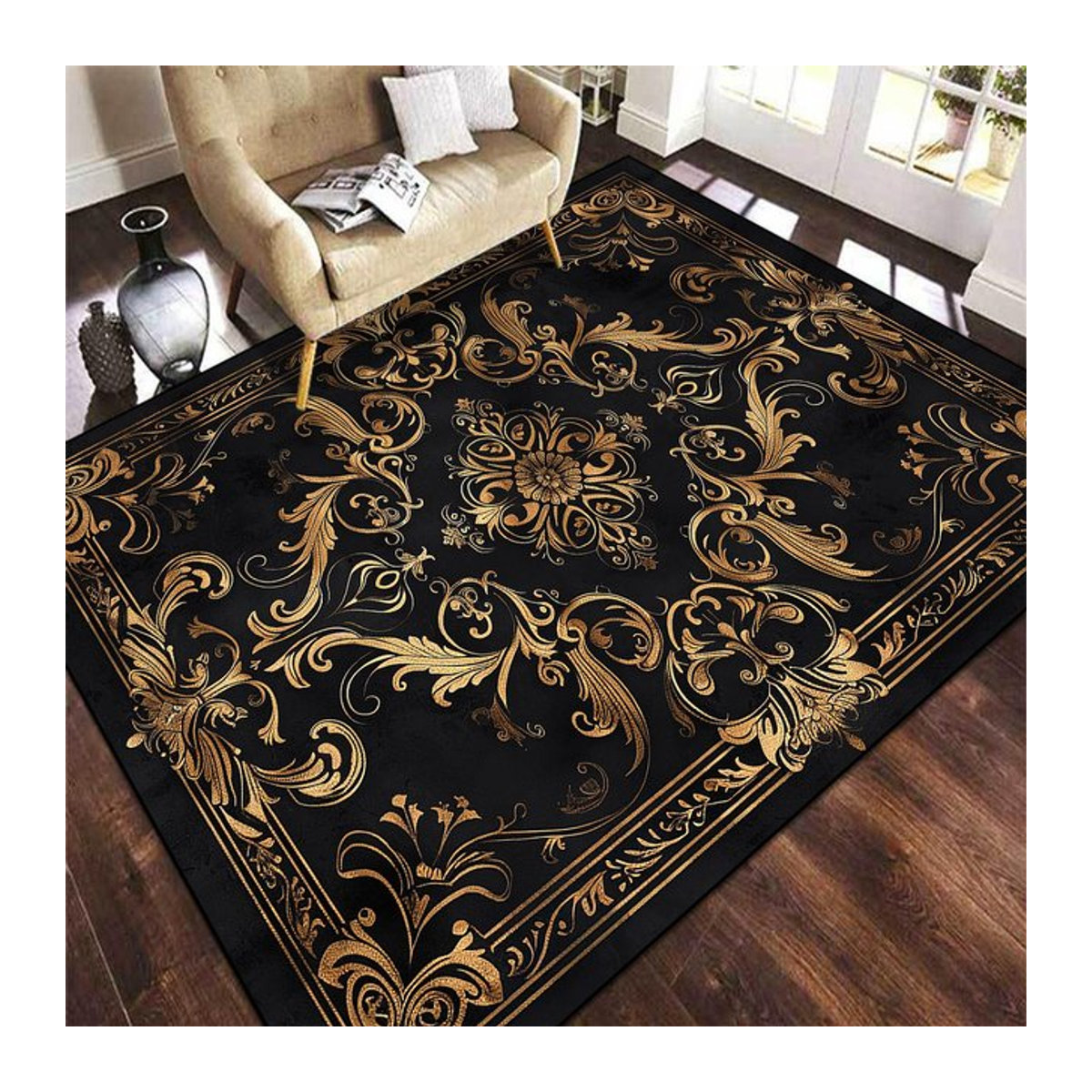 Luxusteppich Binchi Furniture Europa und Amerika in Schwarz, B/T/H: 300 x 200 cm - Bild 1