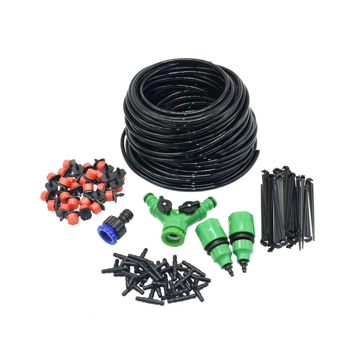 LWHRR DIY Tropf-Bewässerungssystem mit einstellbaren Tropfern und Schlauch in Schwarz, 50 m - 5 m - Bild 5