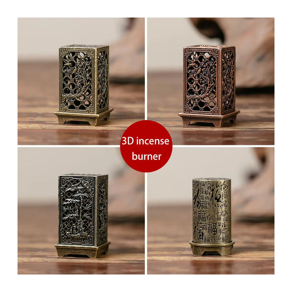 LWLYBH Vertikaler Weihrauchbrenner aus Metall mit floralem Design in Mehrfarbig für Pulver und Stickless Weihrauch als orientalische Dekoration - Bild 1