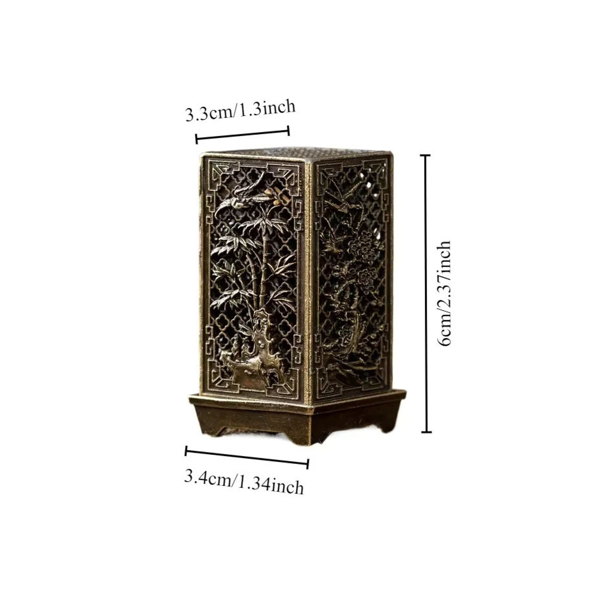 LWLYBH Vertikaler Weihrauchbrenner aus Metall mit floralem Design in Mehrfarbig für Pulver und Stickless Weihrauch als orientalische Dekoration - Bild 2