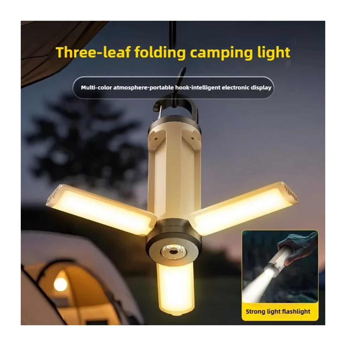 LY23 Tragbare Camping Laterne mit 6 Helligkeitsmodi, faltbares Design und 1200 mAh Akku für Outdoor und Notfälle - Bild 1