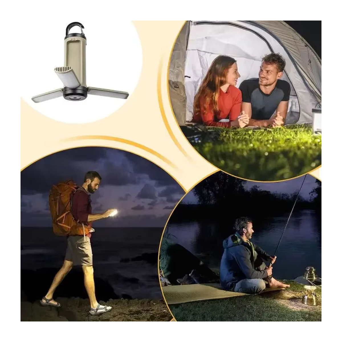 LY23 Tragbare Camping Laterne mit 6 Helligkeitsmodi, faltbares Design und 1200 mAh Akku für Outdoor und Notfälle - Bild 2