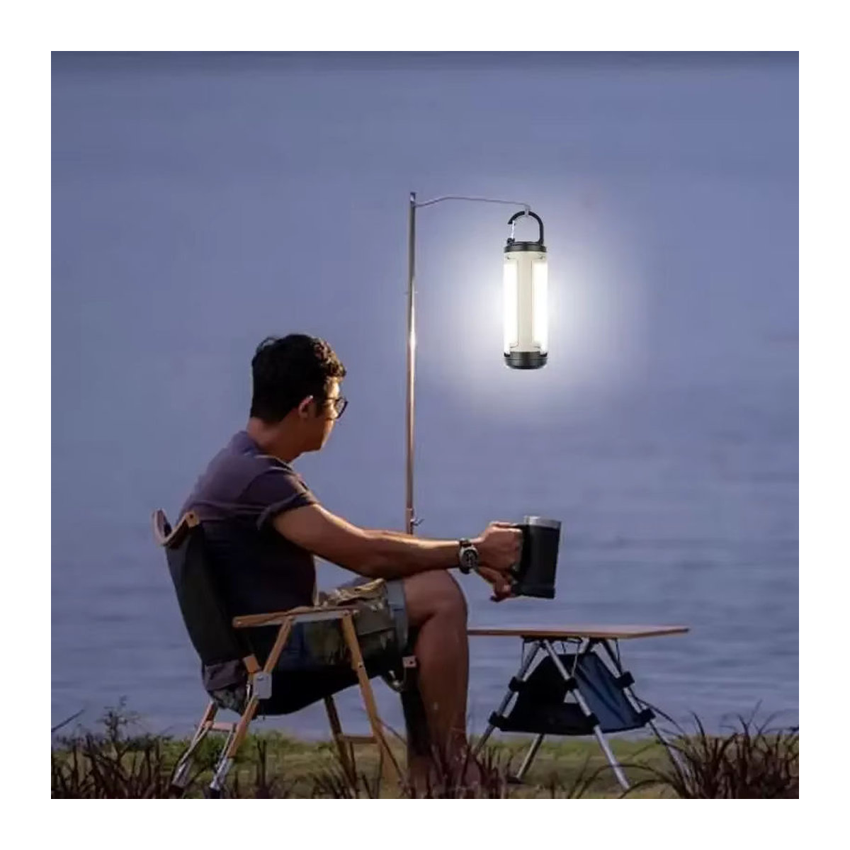 LY23 Tragbare Camping Laterne mit 6 Helligkeitsmodi, faltbares Design und 1200 mAh Akku für Outdoor und Notfälle - Bild 4