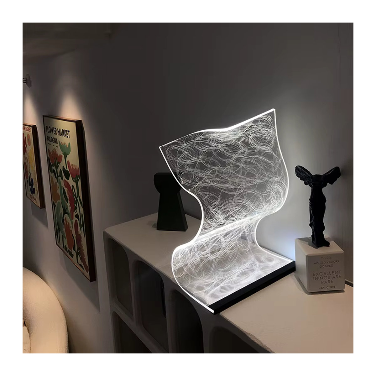 Lyfs Acryl LED Tischlampe in Weiß mit stufenloser Dimmung und Touch-Steuerung im skandinavischen Design - Bild 2
