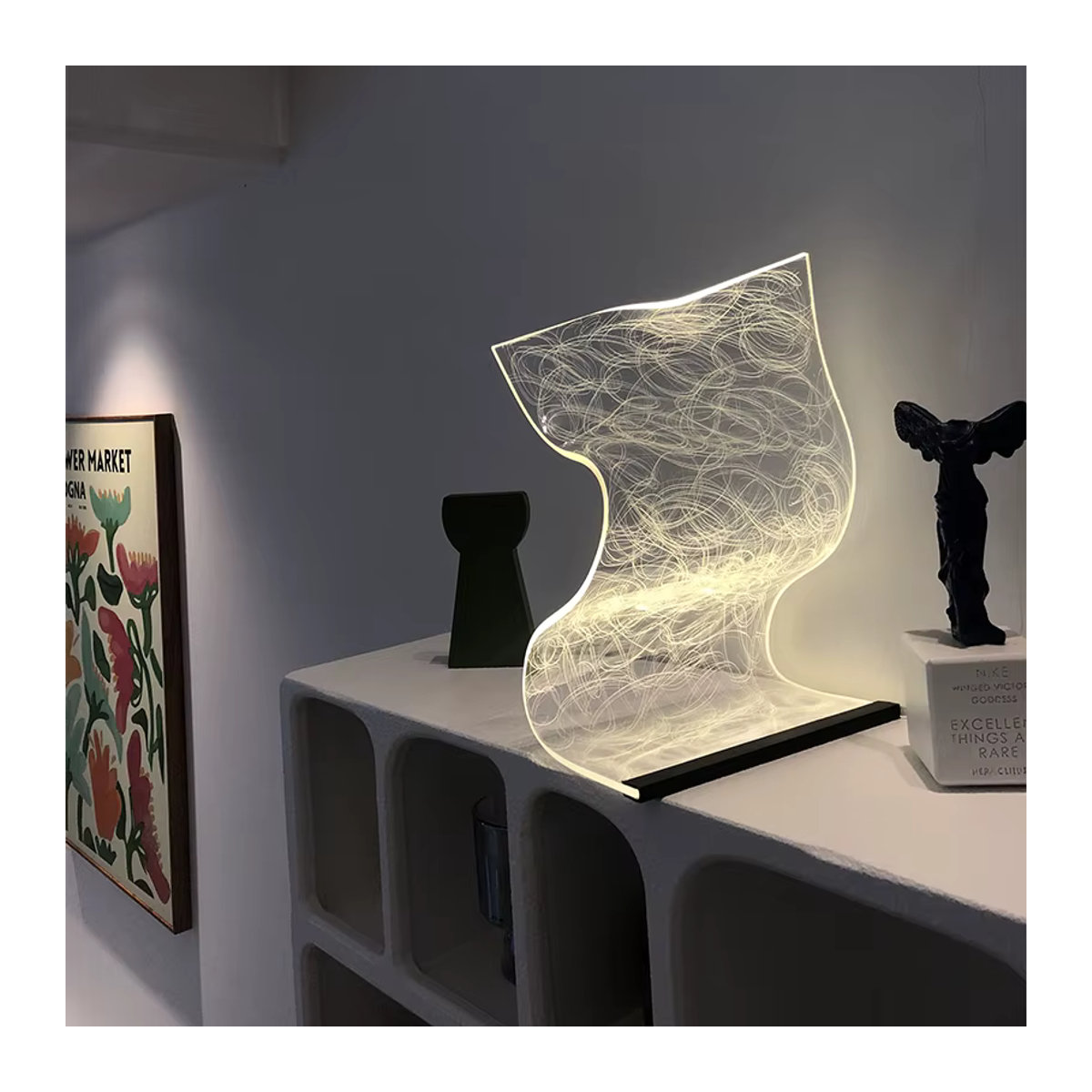 Lyfs Acryl LED Tischlampe in Weiß mit stufenloser Dimmung und Touch-Steuerung im skandinavischen Design - Bild 3