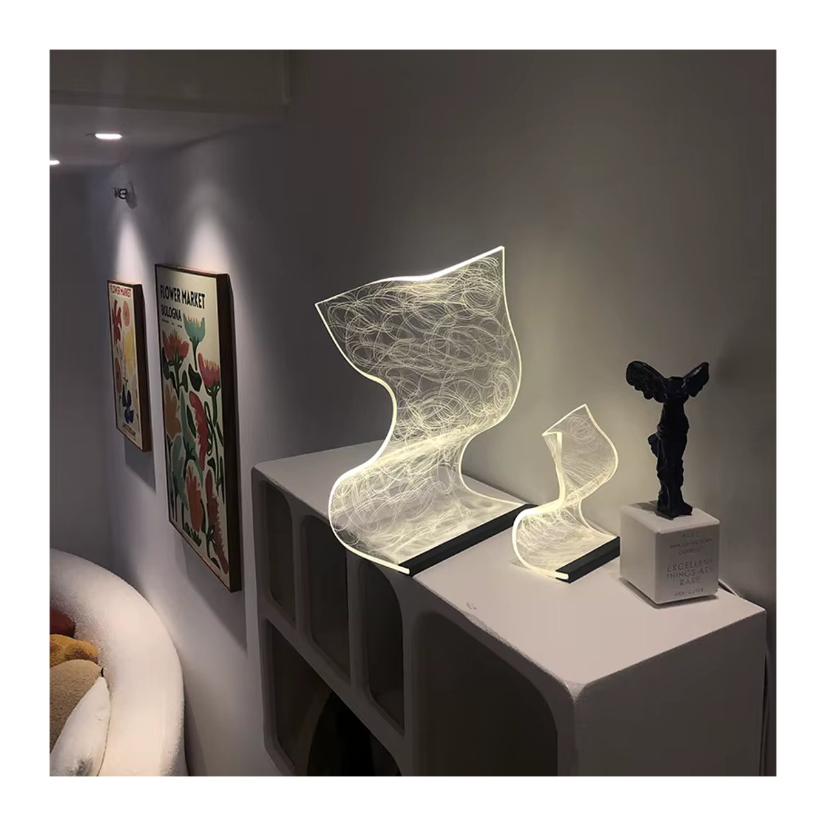 Lyfs Acryl LED Tischlampe in Weiß mit stufenloser Dimmung und Touch-Steuerung im skandinavischen Design - Bild 4