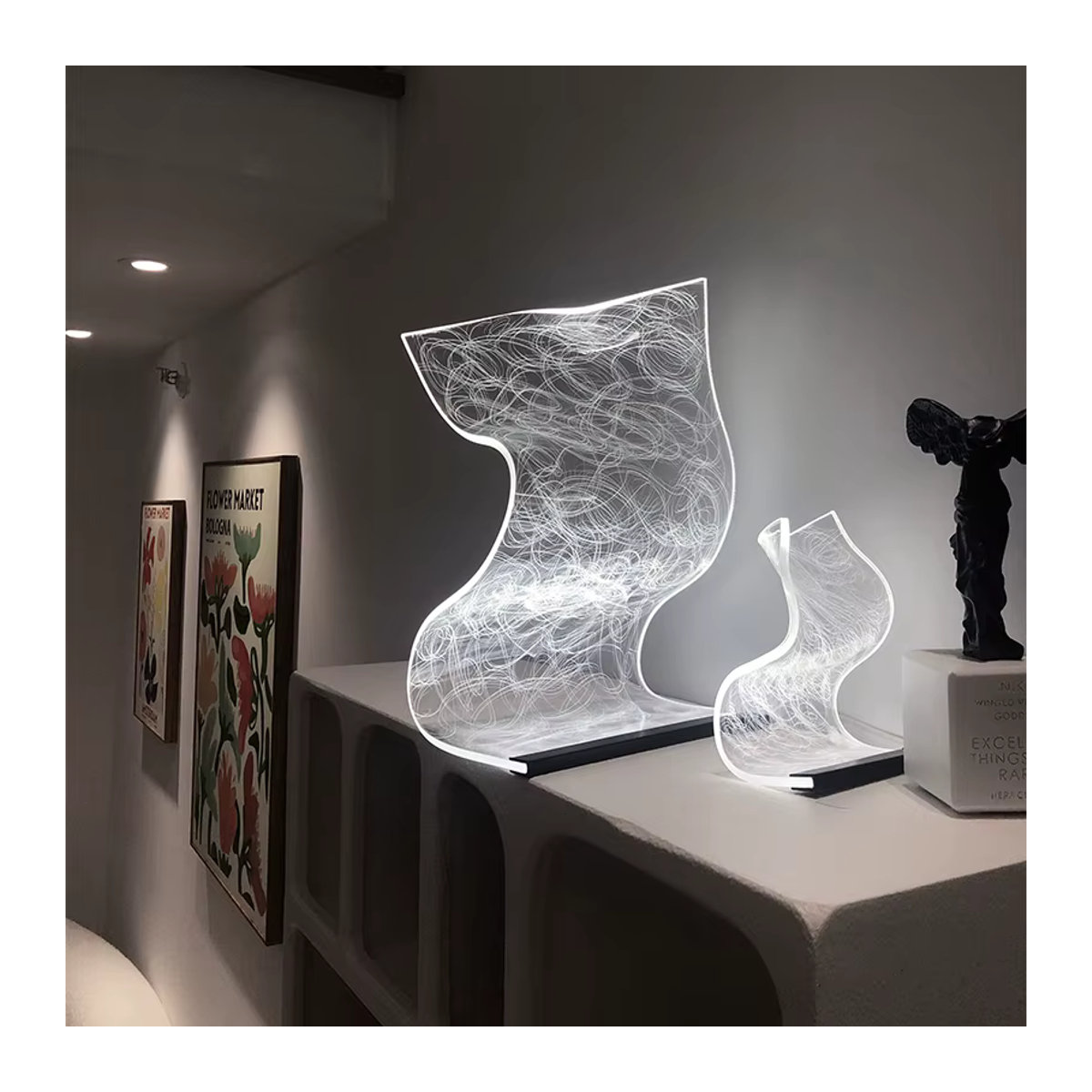 Lyfs Acryl LED Tischlampe in Weiß mit stufenloser Dimmung und Touch-Steuerung im skandinavischen Design - Bild 5