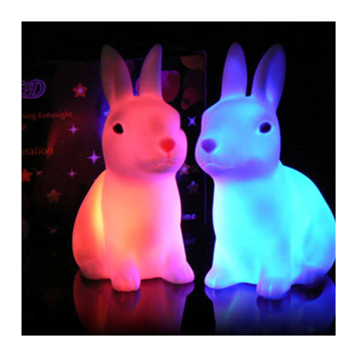 Lyfs Bunte Kaninchen Nachttischlampe für Kinder als niedliches Tier-Geschenk - Bild 2