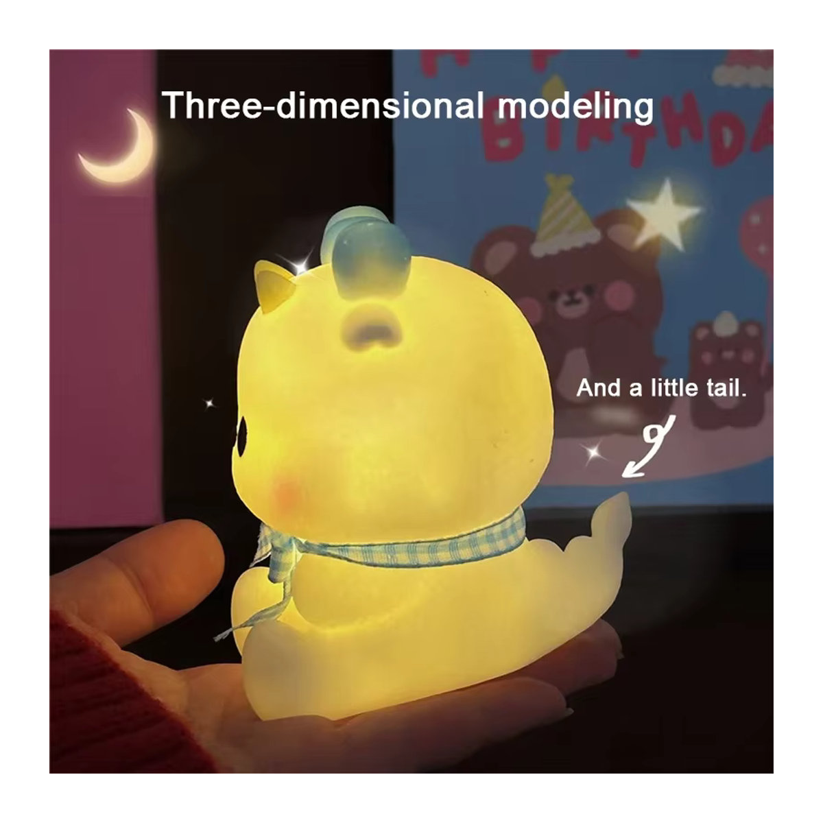 Lyfs Cartoon Nachtlicht Gelb Kreative Nachttischlampe für das Kinderzimmer - Bild 3