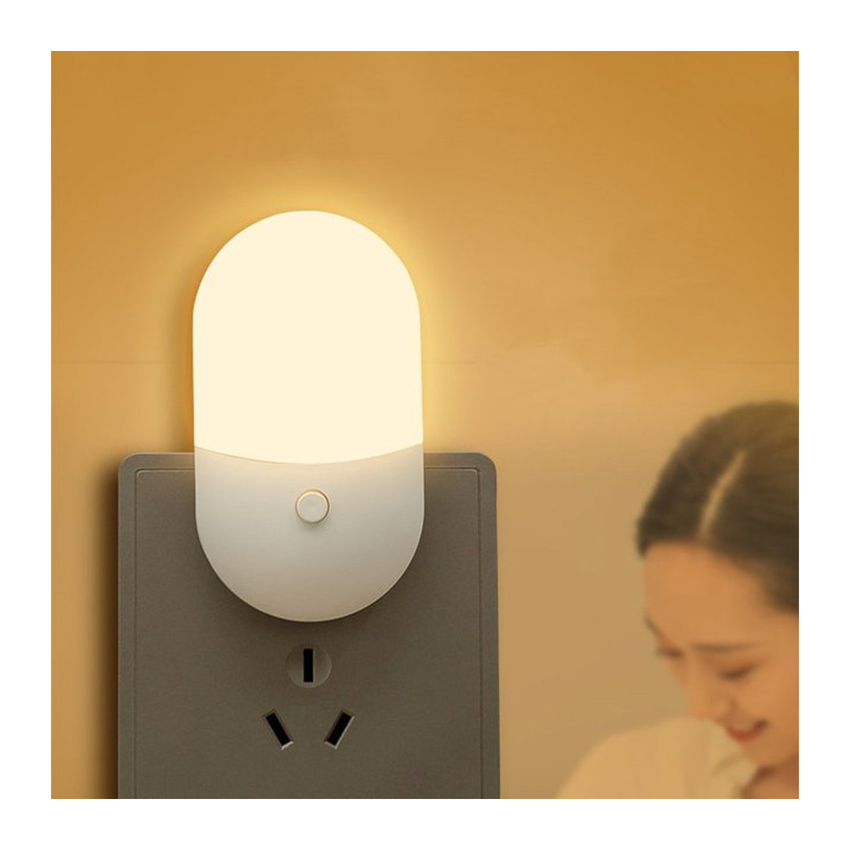 Lyfs LED Mini Nachtlicht Plug-In mit Augenschutz in Weiß für Babyzimmer und Wohnzimmer - Bild 1