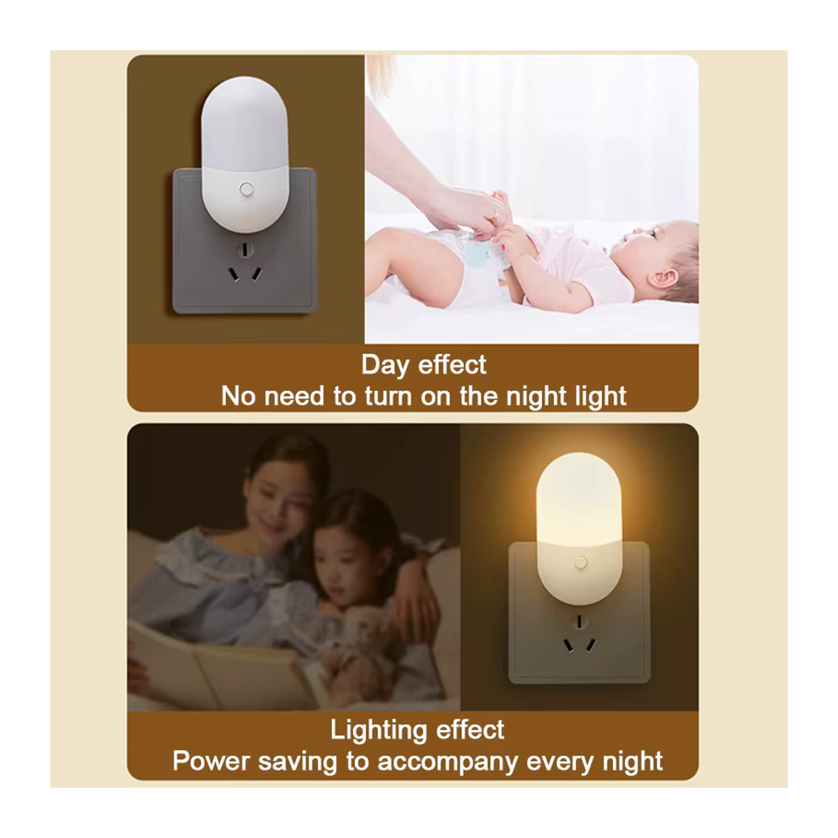 Lyfs LED Mini Nachtlicht Plug-In mit Augenschutz in Weiß für Babyzimmer und Wohnzimmer - Bild 4