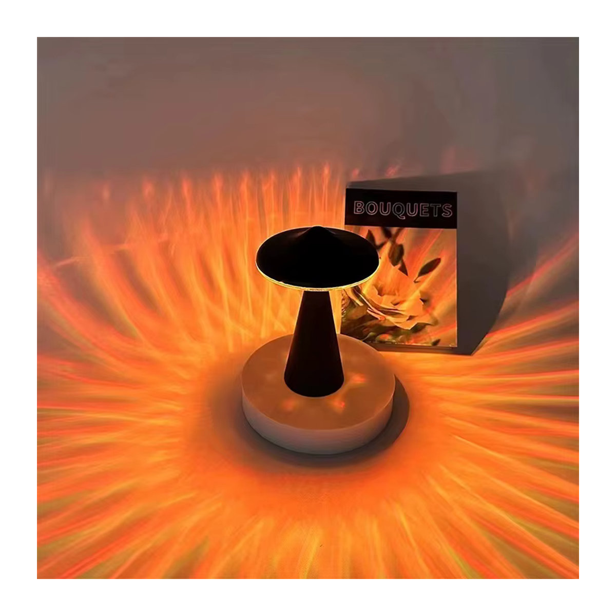 Lyfs LED Pilz Tischlampe in Weiß, wiederaufladbare minimalistische Nachtlicht-Lampe mit Touch-Funktion und USB-Ladefunktion - Bild 2