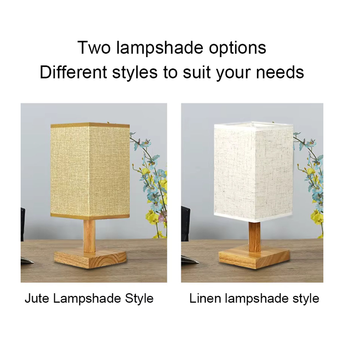 Lyfs LED Tischlampe im chinesischen Stil mit Stoffschirm in Beige und dimmbarer warmweißer Beleuchtung via USB-Anschluss - Bild 5