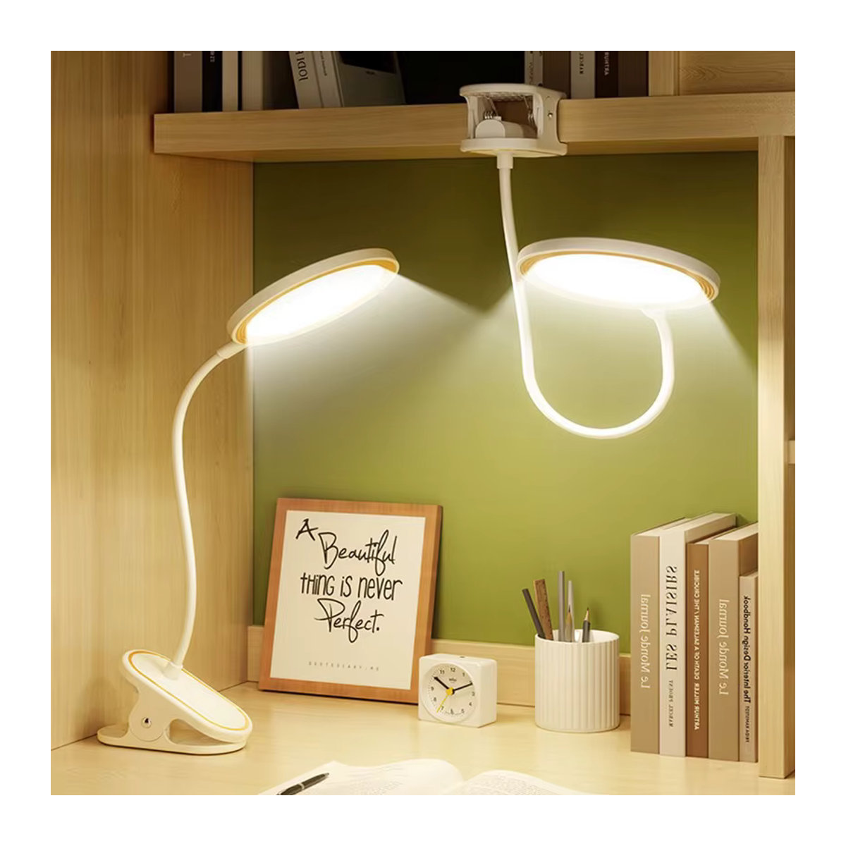 Lyfs LED Tischlampe mit Clip in Weiß, USB wiederaufladbare Schreibtischlampe mit Touch-Steuerung, 3 Modi und dimmbarer Augenschutzfunktion - Bild 3
