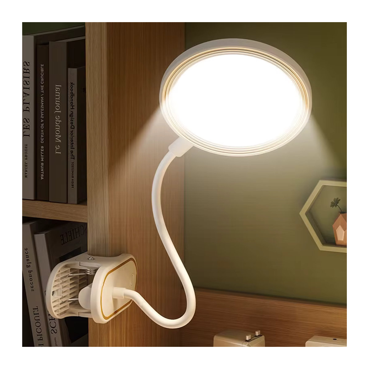 Lyfs LED Tischlampe mit Clip in Weiß, USB wiederaufladbare Schreibtischlampe mit Touch-Steuerung, 3 Modi und dimmbarer Augenschutzfunktion - Bild 4