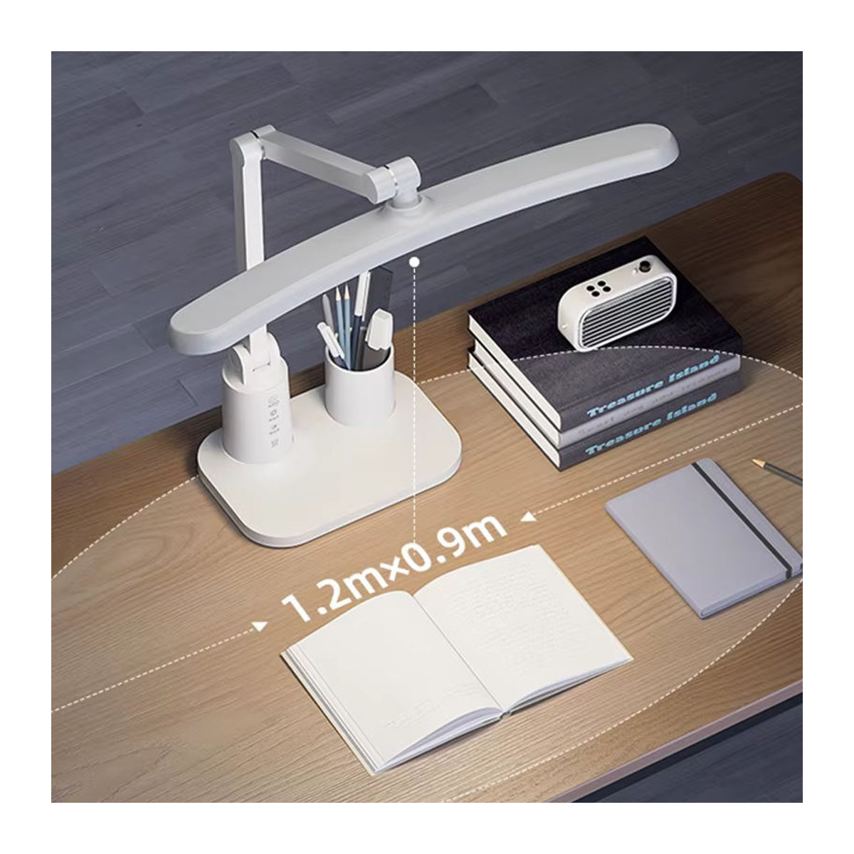 Lyfs LED Tischlampe Weiß Minimalistisch mit Augenschutz, Touch-Dimmer und USB-Wiederaufladung - Bild 2
