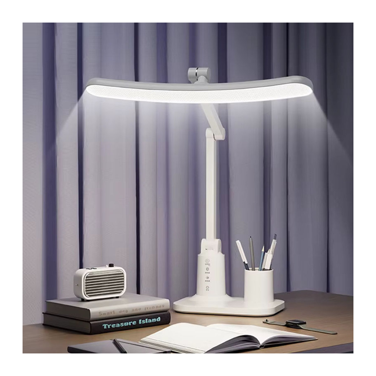 Lyfs LED Tischlampe Weiß Minimalistisch mit Augenschutz, Touch-Dimmer und USB-Wiederaufladung - Bild 3