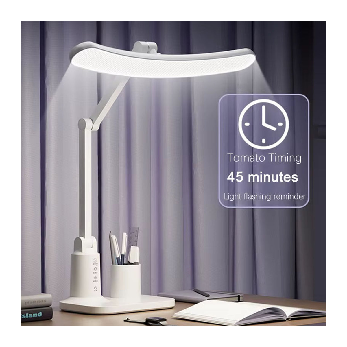 Lyfs LED Tischlampe Weiß Minimalistisch mit Augenschutz, Touch-Dimmer und USB-Wiederaufladung - Bild 4