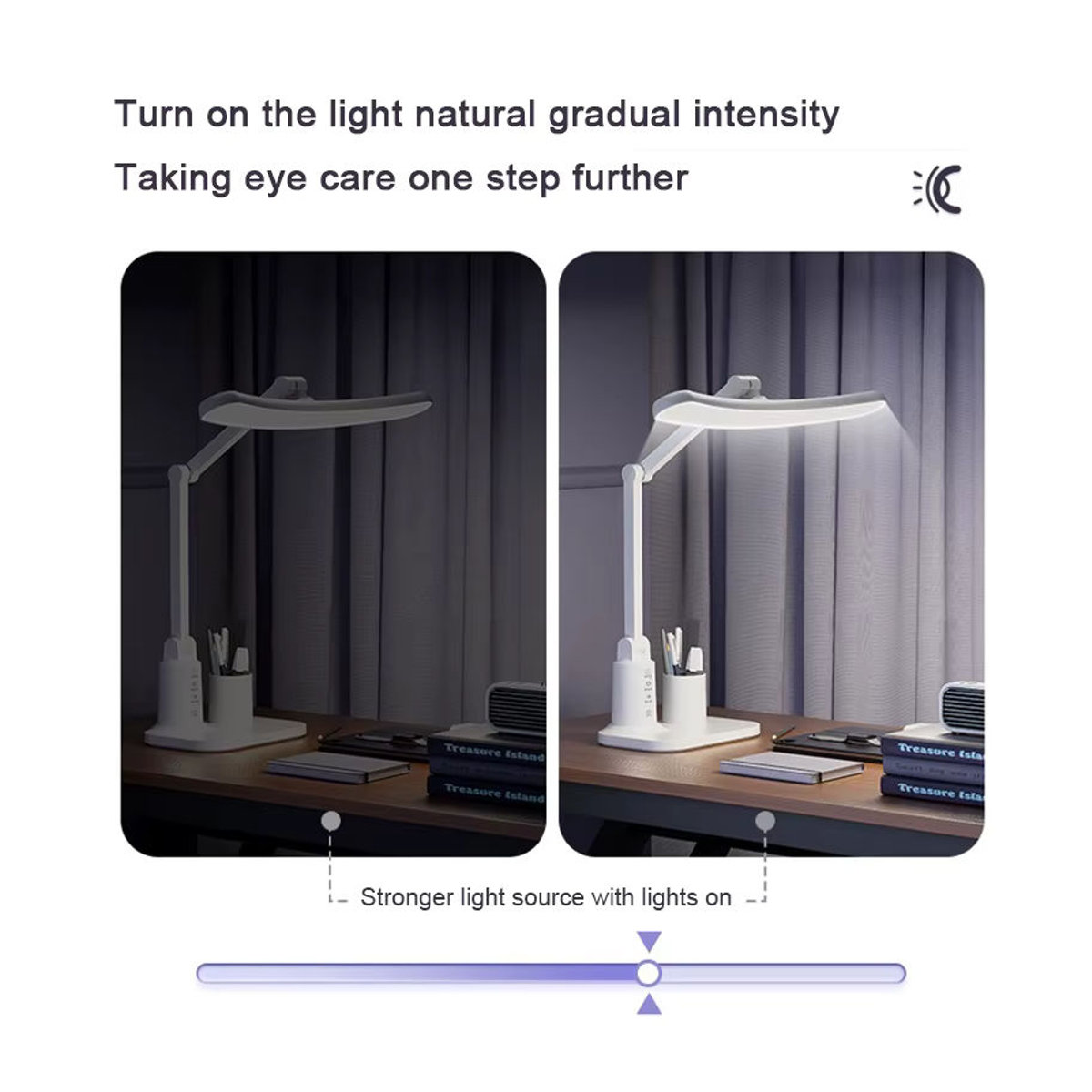 Lyfs LED Tischlampe Weiß Minimalistisch mit Augenschutz, Touch-Dimmer und USB-Wiederaufladung - Bild 5