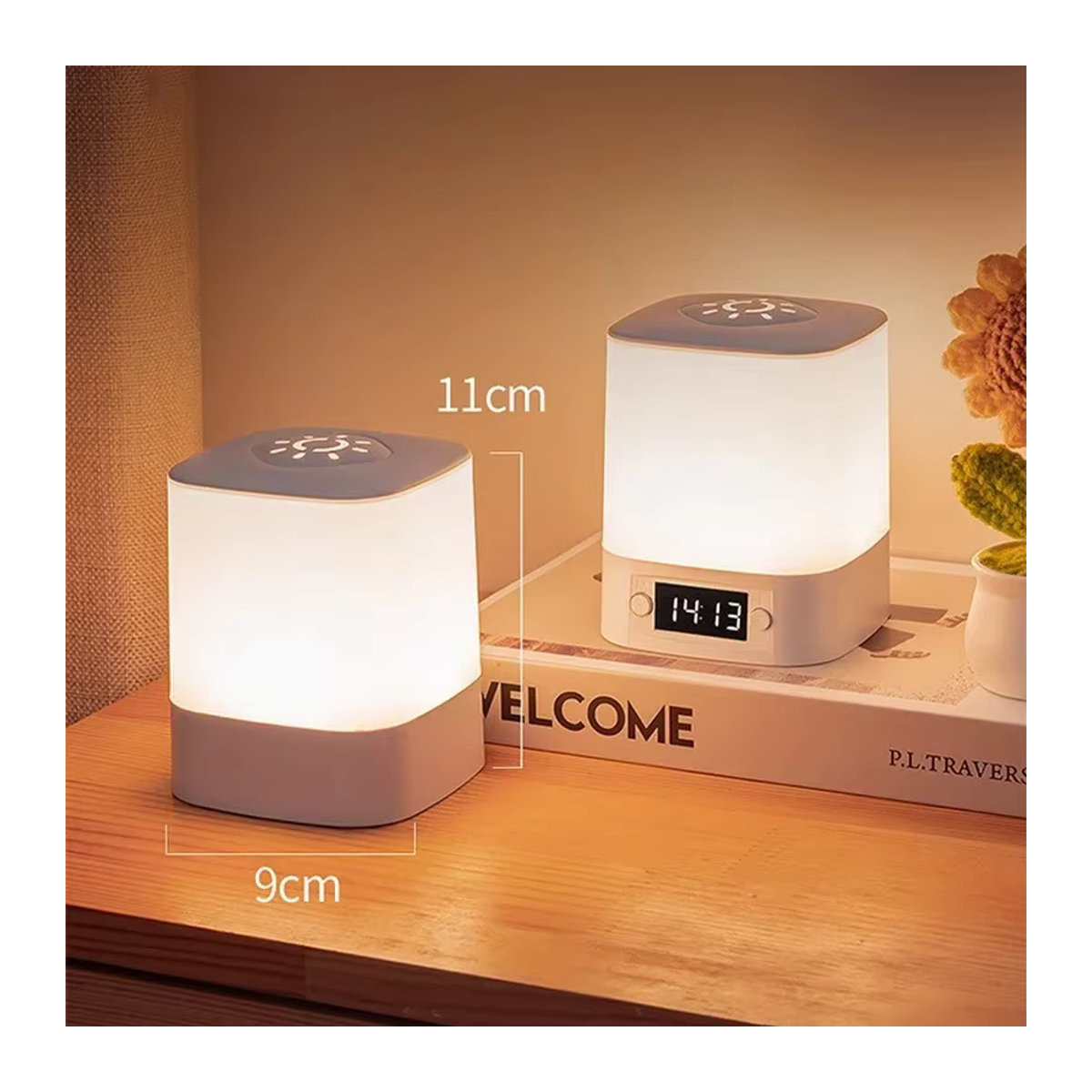 Lyfs LED Touch Nachtlampe mit Uhr und Fernbedienung, weiß, wiederaufladbar mit 3 Lichtfarben - Bild 4