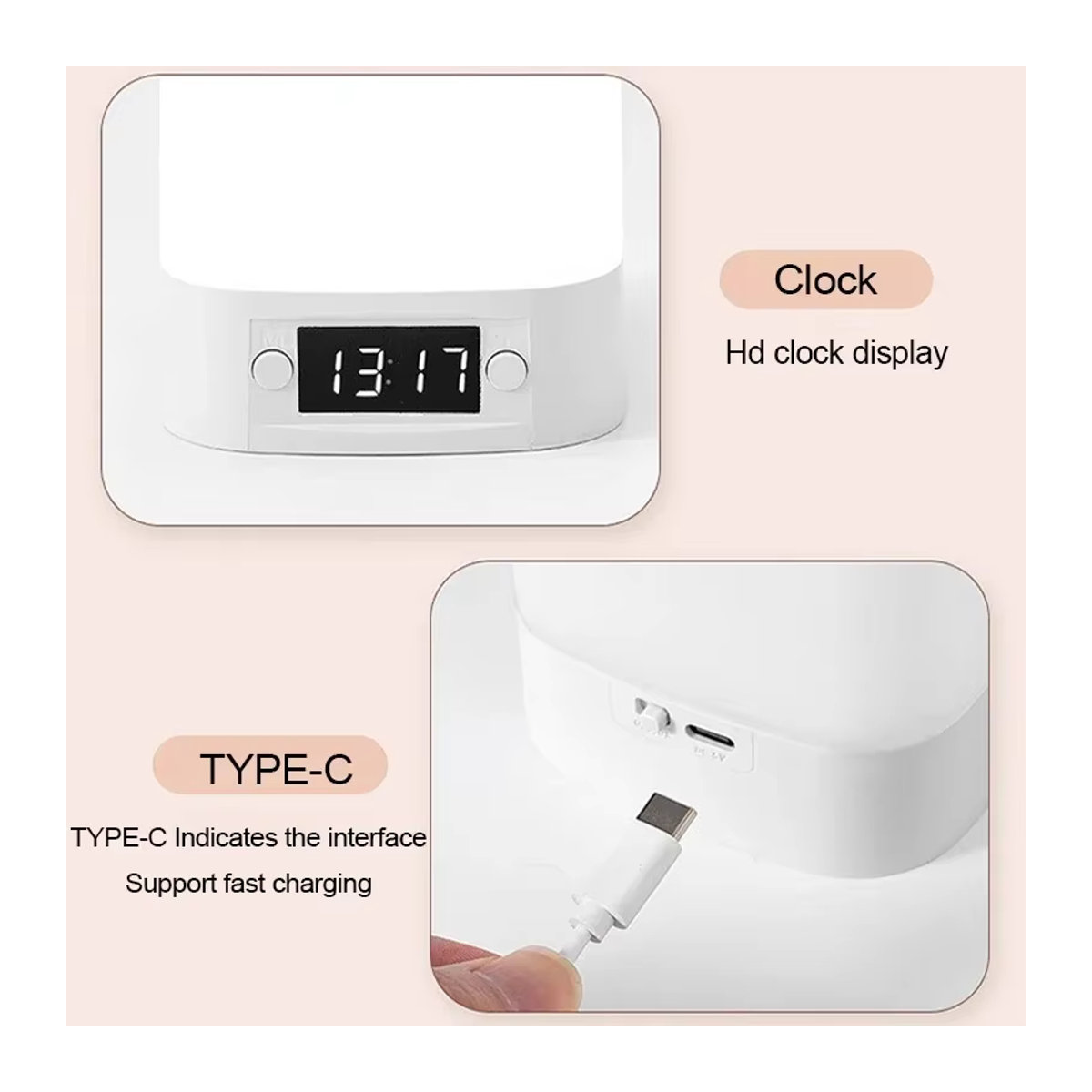 Lyfs LED Touch Nachtlampe mit Uhr und Fernbedienung, weiß, wiederaufladbar mit 3 Lichtfarben - Bild 5