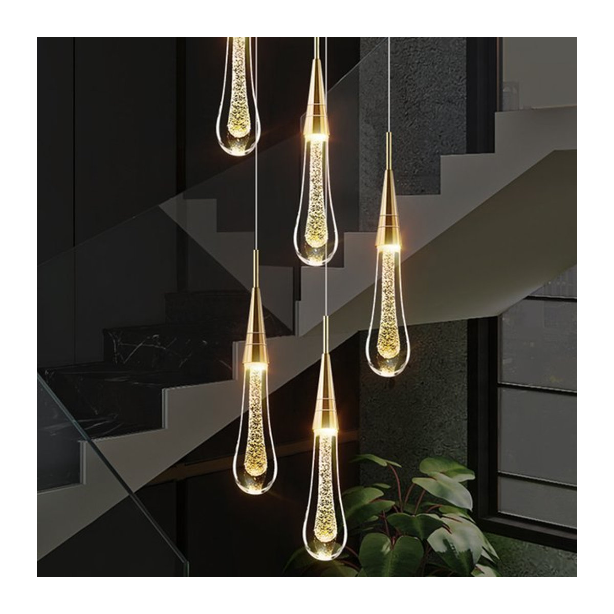 Lyfs Moderne Kristall LED Pendelleuchte für Wohnzimmer und Esstisch - Bild 1