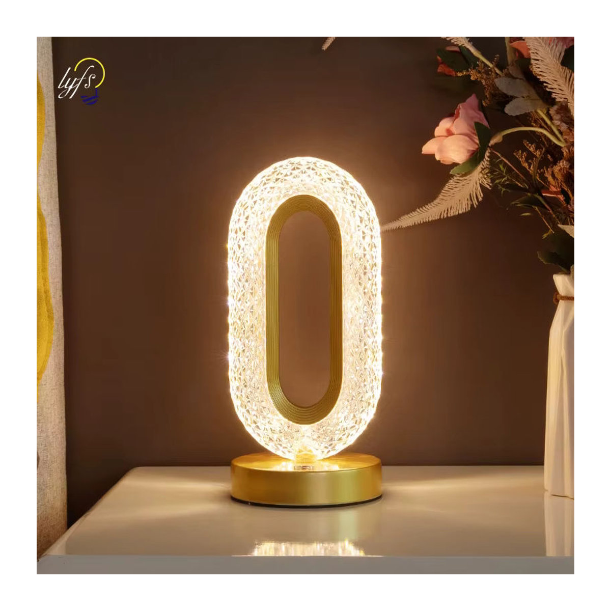 Lyfs Moderne LED Kristall Tischlampe in Silber mit stufenloser Dimmung, Touch-Schalter und Fernbedienung via USB-Aufladung - Bild 2