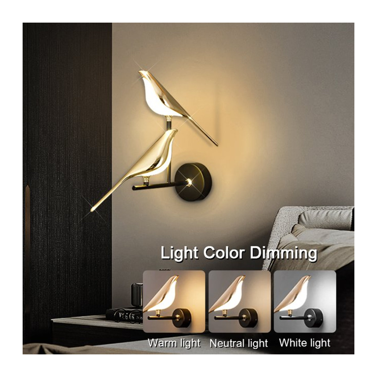 Lyfs Nordic Elster LED Wandlampe Modern Skandinavisch Schwarz mit Touch-Schalter - Bild 1