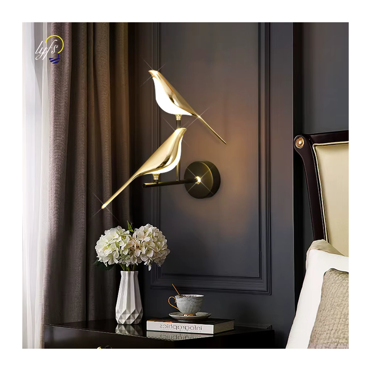 Lyfs Nordic Elster LED Wandlampe Modern Skandinavisch Schwarz mit Touch-Schalter - Bild 2