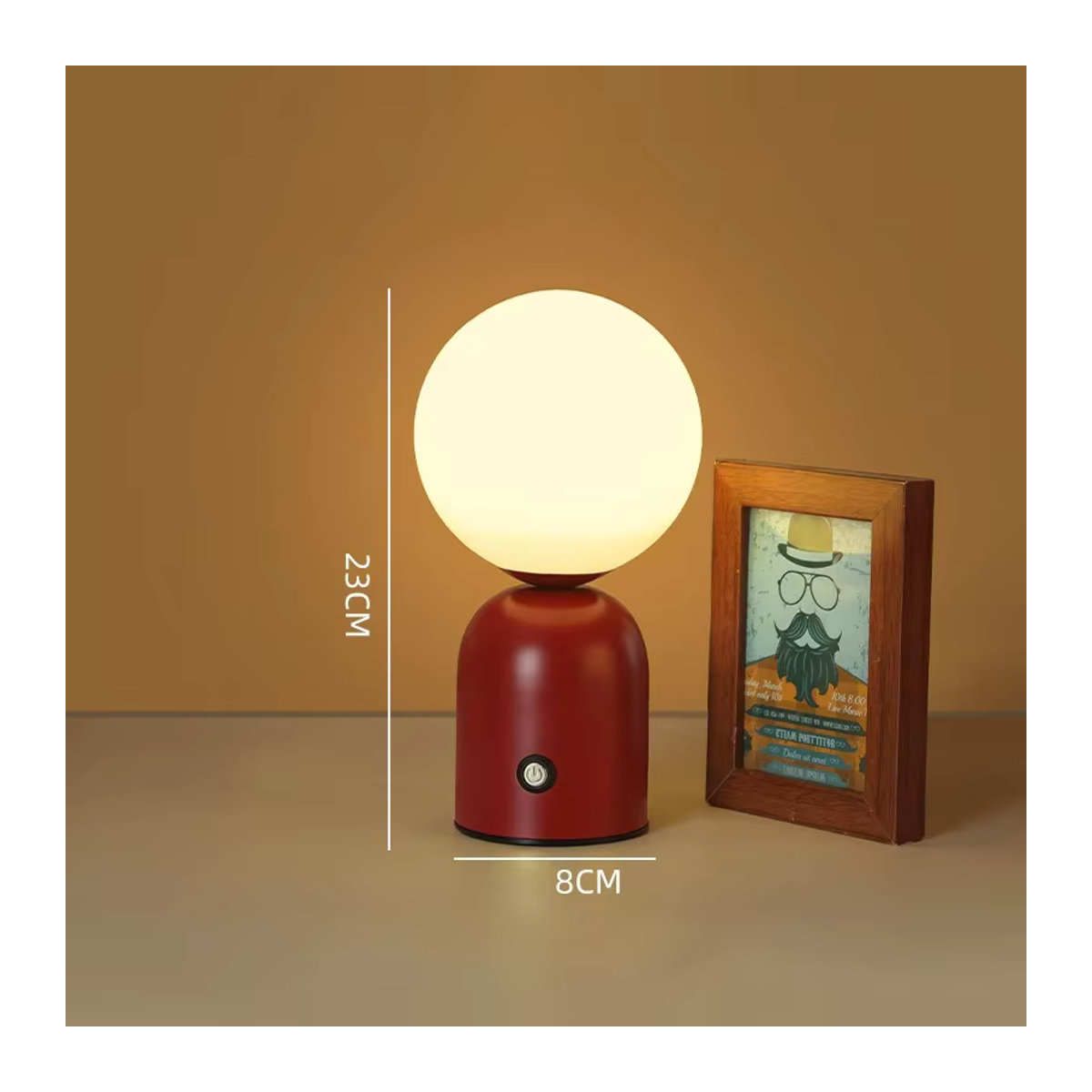 Lyfs Nordic LED Tischlampe mit Touch-Funktion und USB-Wiederaufladung, dimmbar, Skandinavisches Design, Mehrfarbig (Rot/Bunt) - Bild 3