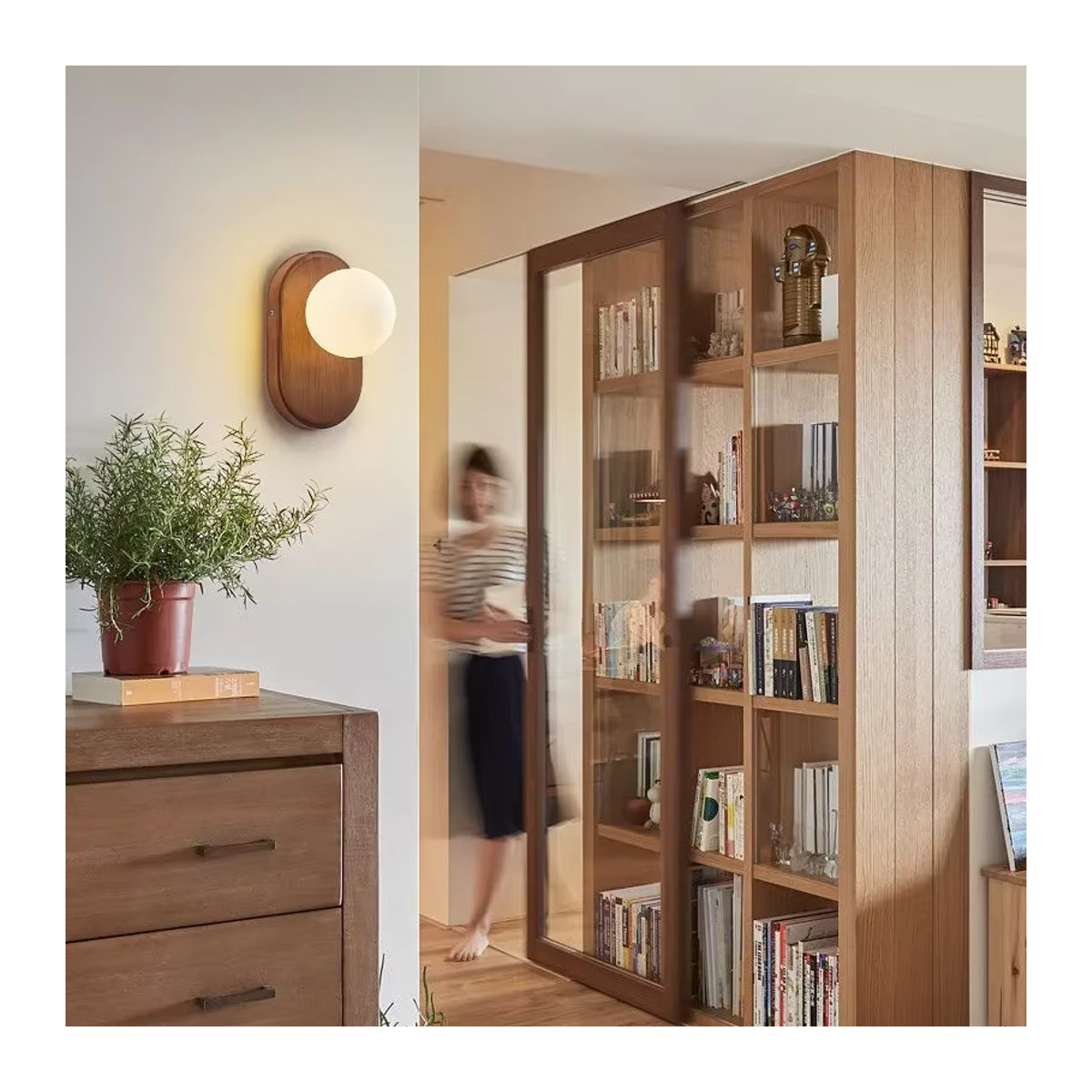 Lyfs Nordic LED Wandlampe Minimalistisches Design in Braun für Wohnzimmer, Schlafzimmer und Arbeitszimmer - Bild 6