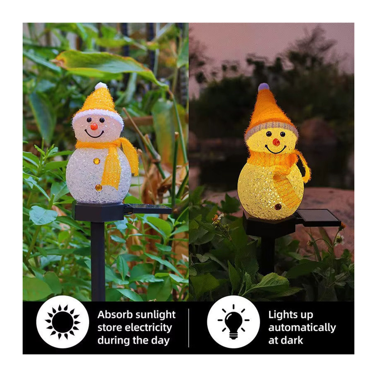 Lyfs Solar-Schneemann Weihnachtsdekoration mit buntem LED-Licht für die Gartendekoration im Außenbereich - Bild 2