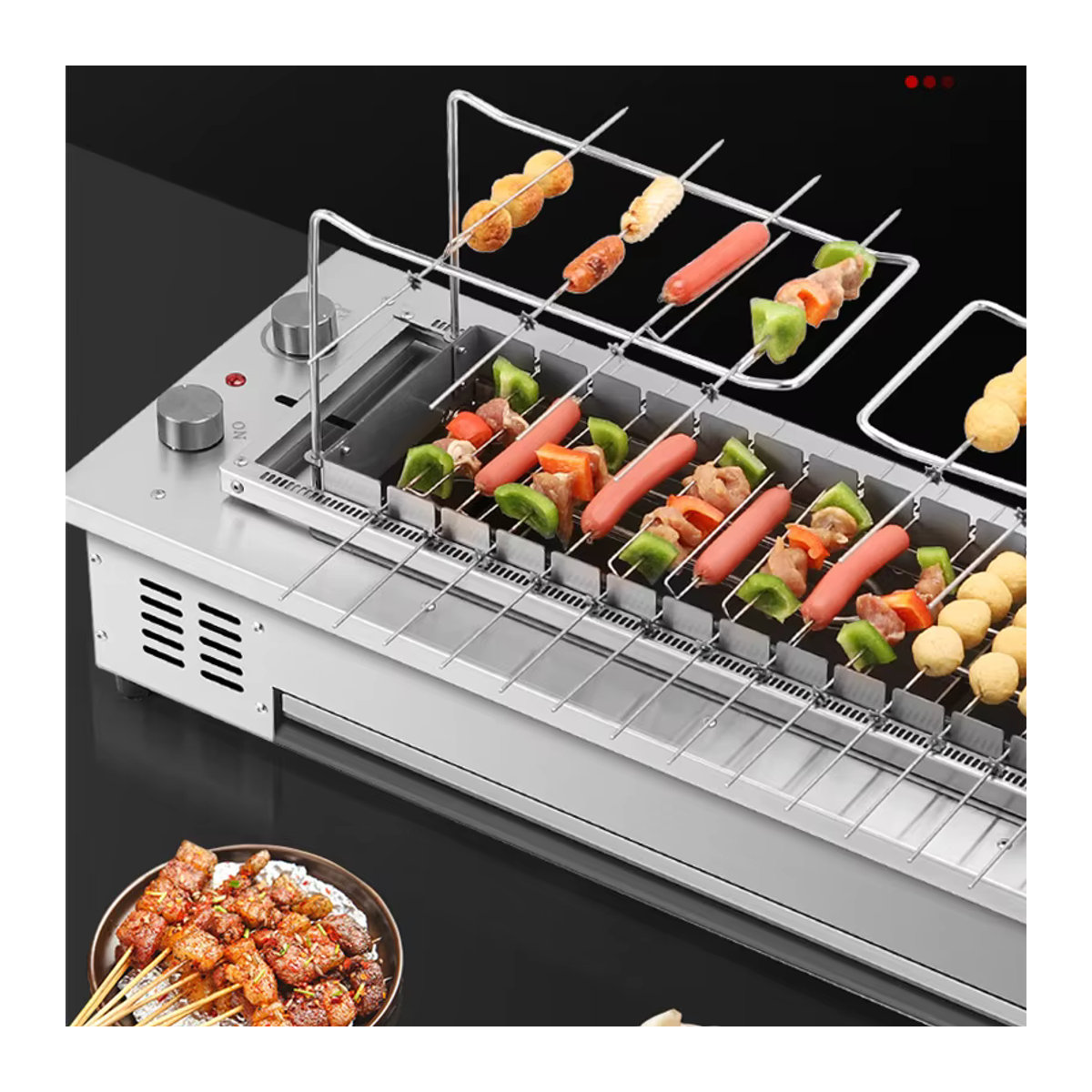 LZHZXY Kommerzielle automatische rotierende Spieße Maschine für Barbecue und Grill, Rauchfreier Elektrogrill mit 10 oder 16 Spießen - Bild 2