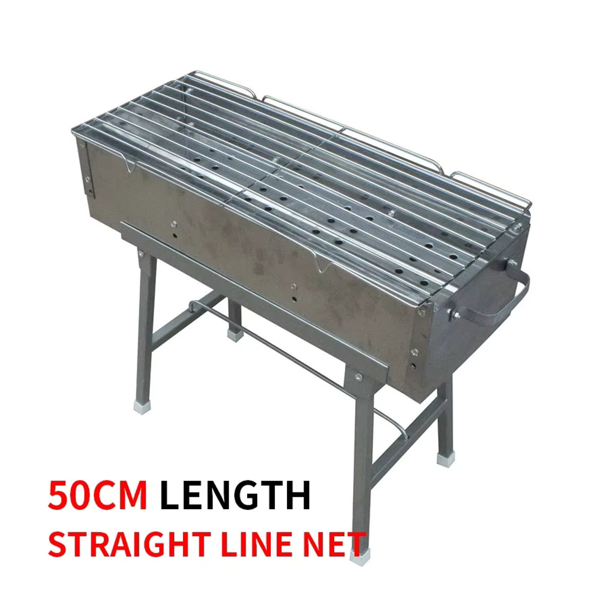 LZHZXY Tragbarer Holzkohlegrill aus Edelstahl mit Grillzange und Schere für Camping und Outdoor - Bild 2