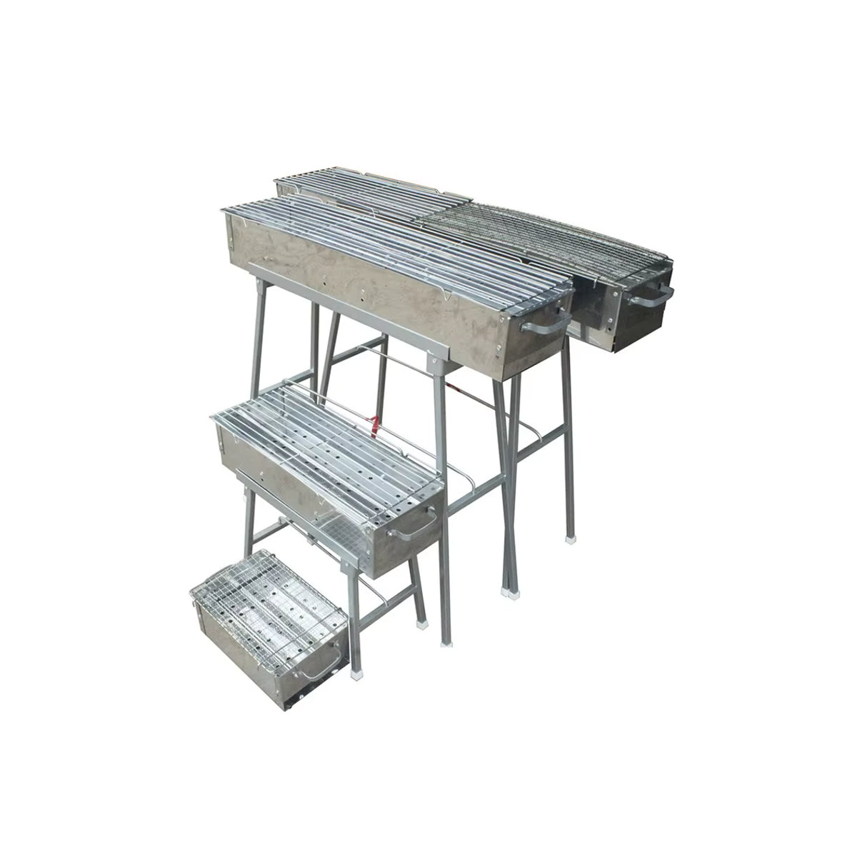 LZHZXY Tragbarer Holzkohlegrill aus Edelstahl mit Grillzange und Schere für Camping und Outdoor - Bild 4