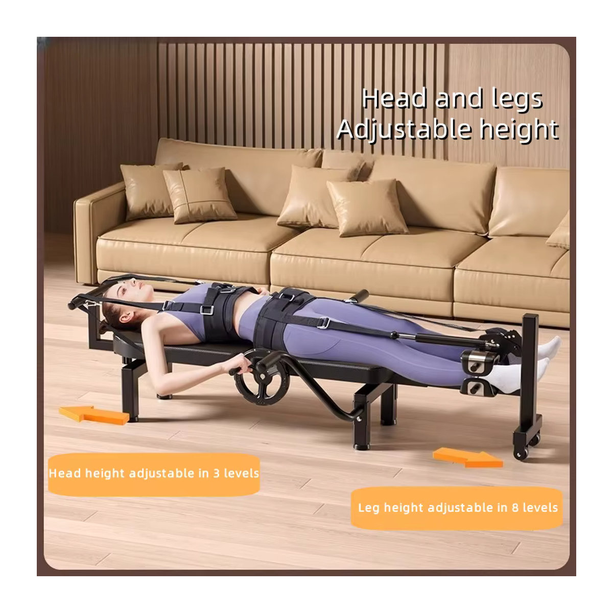 LZHZXY Traktionsgerät zur Dehnung der Hals- und Lendenwirbelsäule, Fitnessgerät für Handstand und Dehnübungen, Schwarz - Bild 3
