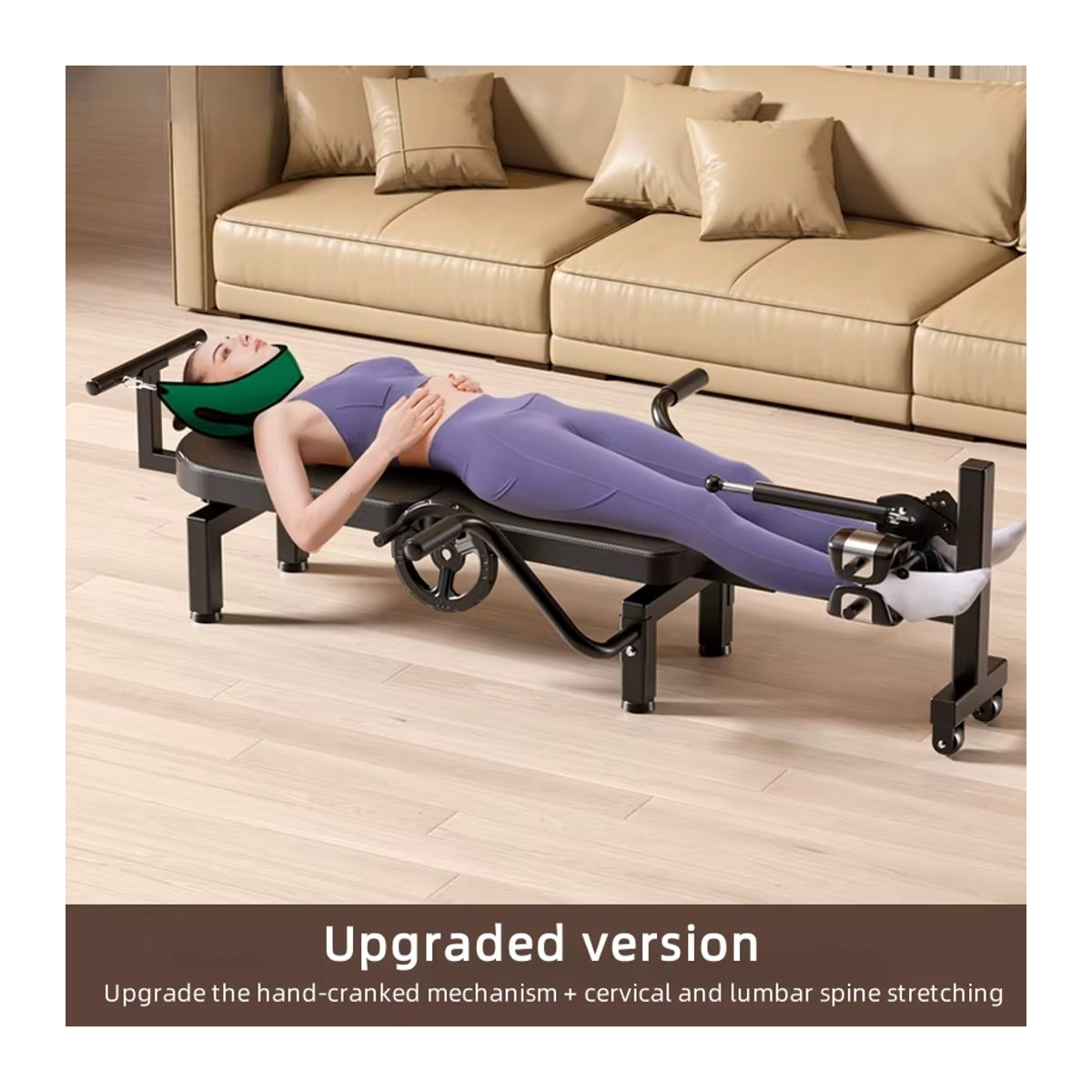 LZHZXY Traktionsgerät zur Dehnung der Hals- und Lendenwirbelsäule, Fitnessgerät für Handstand und Dehnübungen, Schwarz - Bild 6