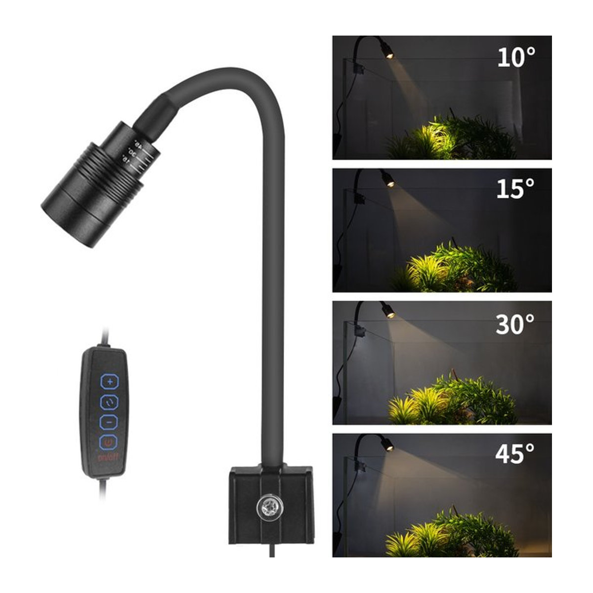 LZJV Super Slim LED Aquarium Beleuchtung mit USB-5V und 3W für das Pflanzenwachstum, wasserdichte Clip-on Lampe in minimalistischem Design - Bild 1
