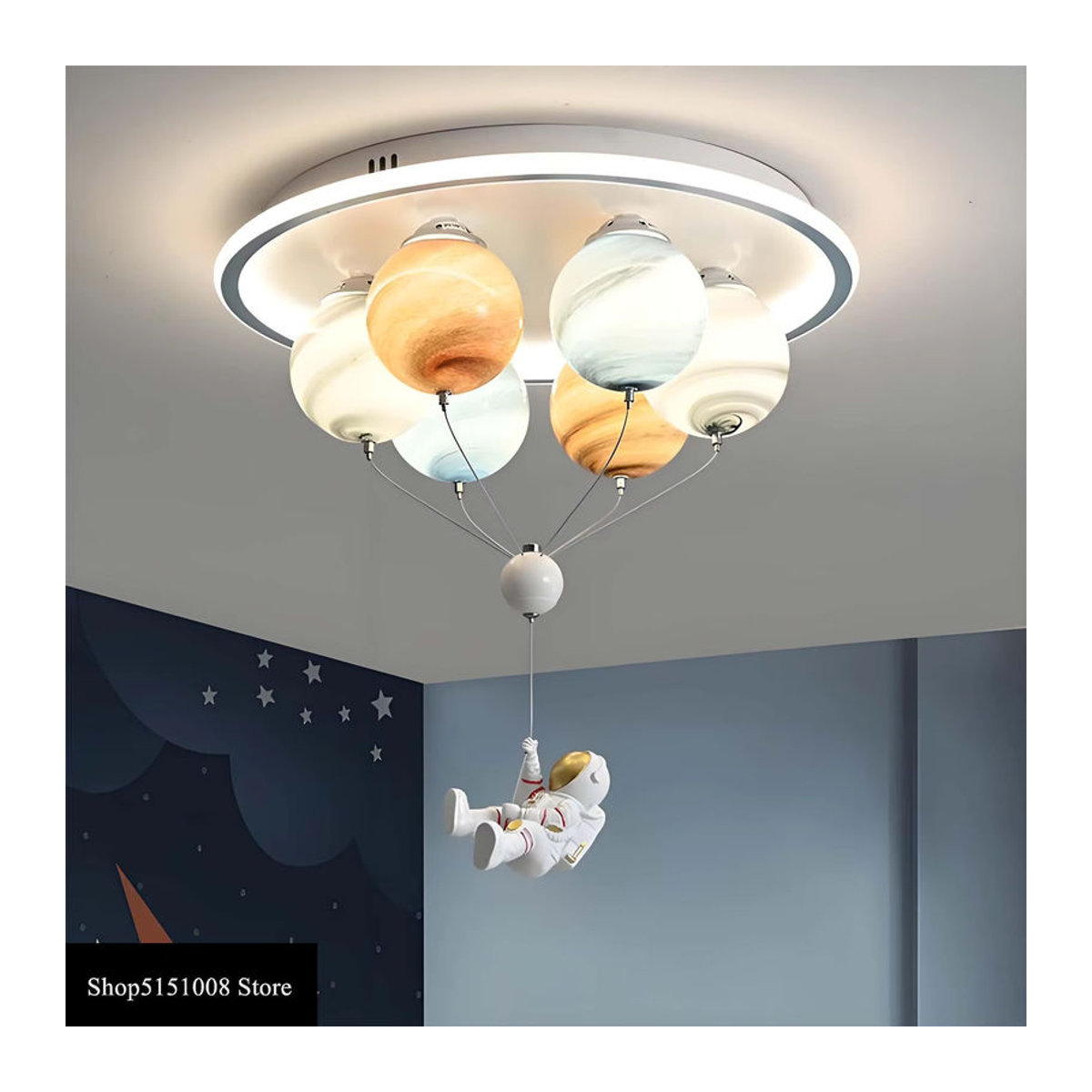 LZPZ RUI Moderne Astronaut LED Deckenlampe aus Glas in Bunt für Kinderzimmer und Wohnräume - Bild 2
