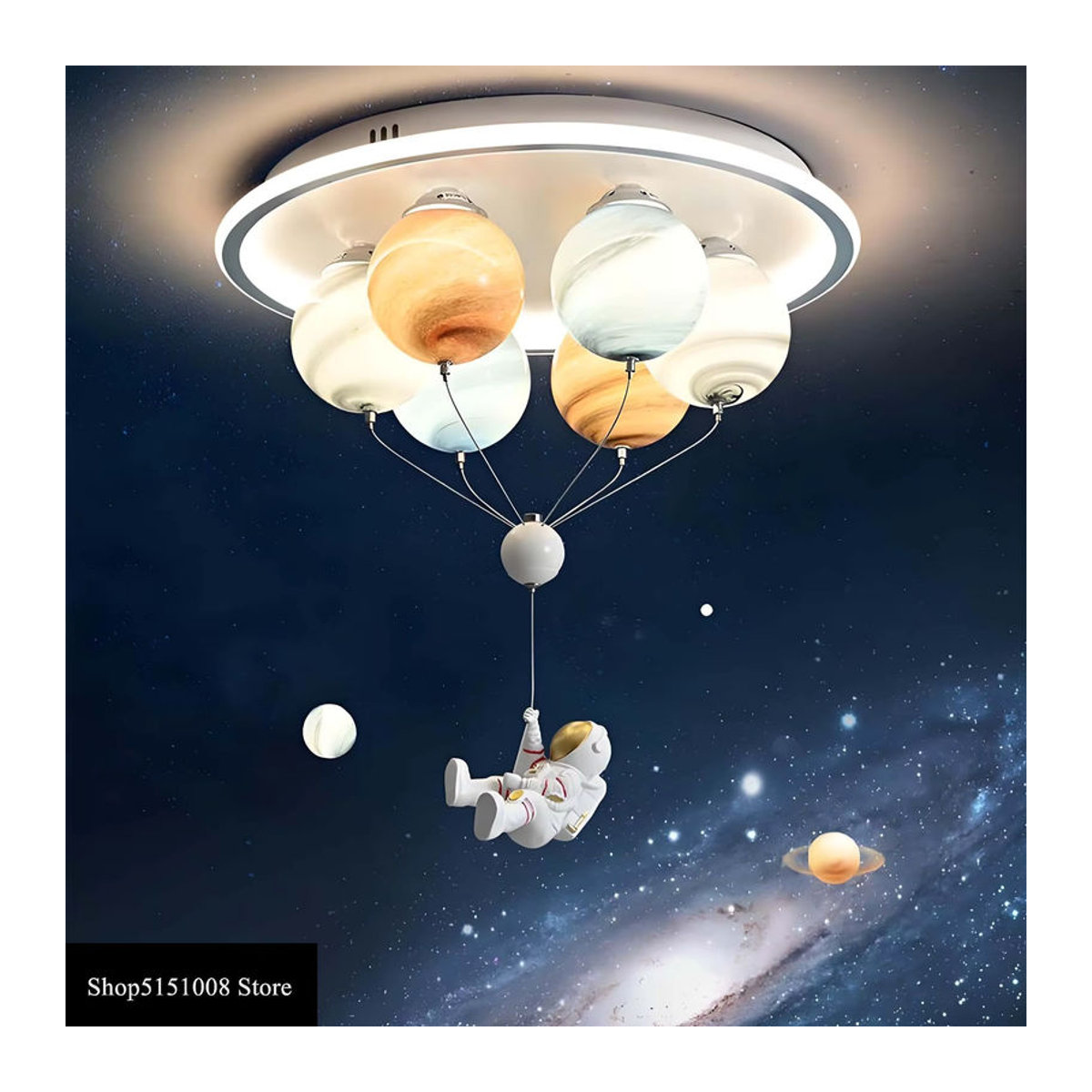 LZPZ RUI Moderne Astronaut LED Deckenlampe aus Glas in Bunt für Kinderzimmer und Wohnräume - Bild 3
