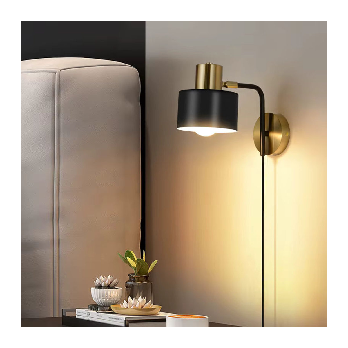 LZPZ RUI Moderne LED Wandleuchte Schwarz Drehbare Rocker Lampe für Schlafzimmer Wohnzimmer und Flur - Bild 2