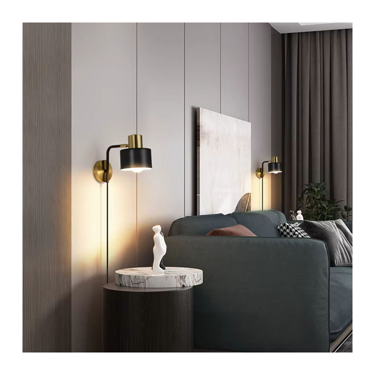 LZPZ RUI Moderne LED Wandleuchte Schwarz Drehbare Rocker Lampe für Schlafzimmer Wohnzimmer und Flur - Bild 4