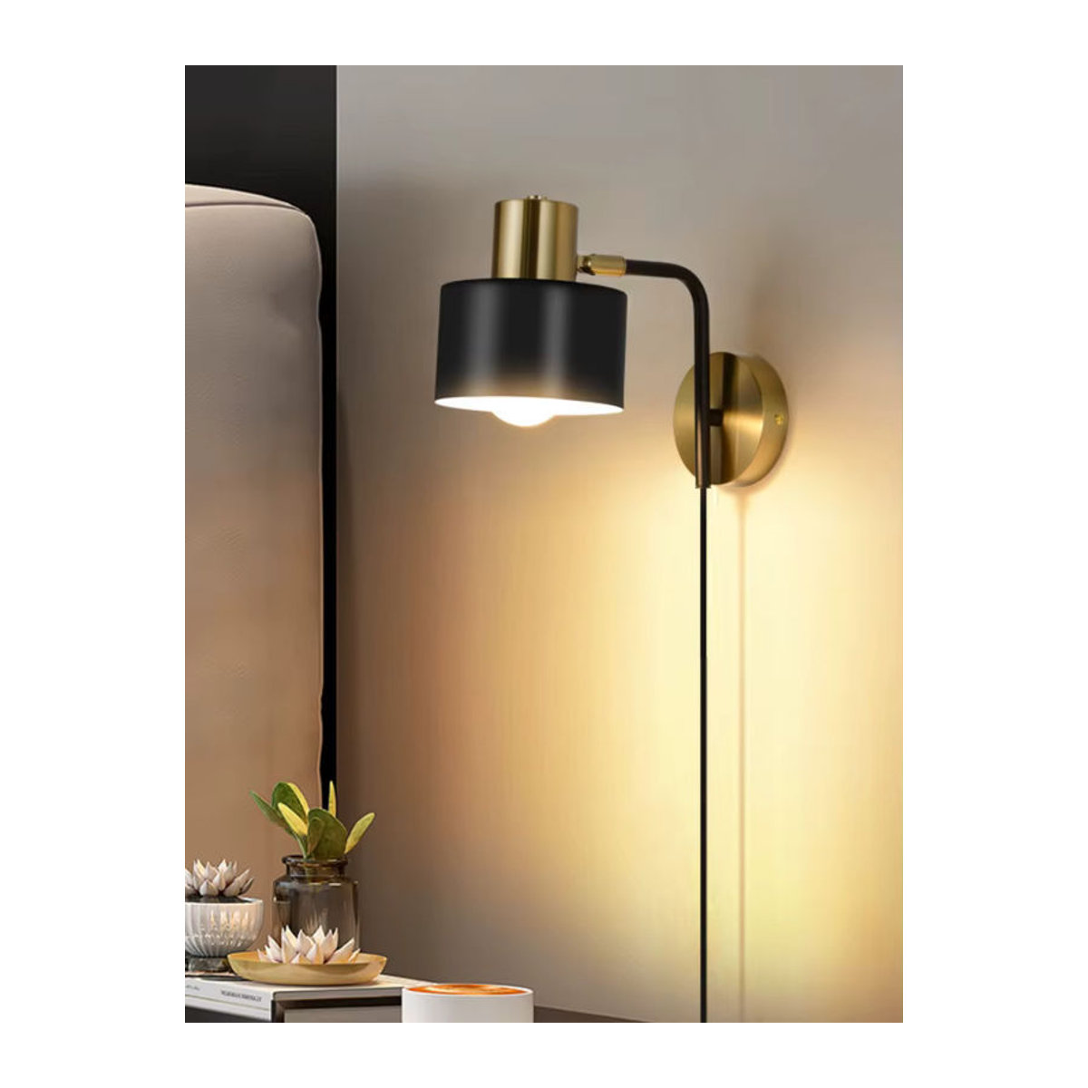 LZPZ RUI Moderne LED Wandleuchte Schwarz Drehbare Rocker Lampe für Schlafzimmer Wohnzimmer und Flur - Bild 7