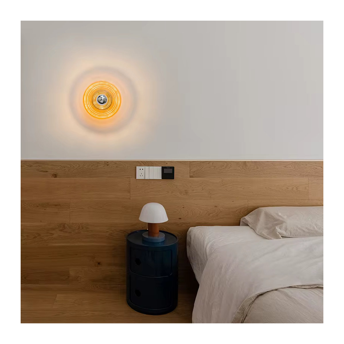 LZPZ RUI Nordic LED Wandlampe aus Glas in Orange mit Wasser-Welligkeits-Effekt für Wohnzimmer und Schlafzimmer - Bild 1