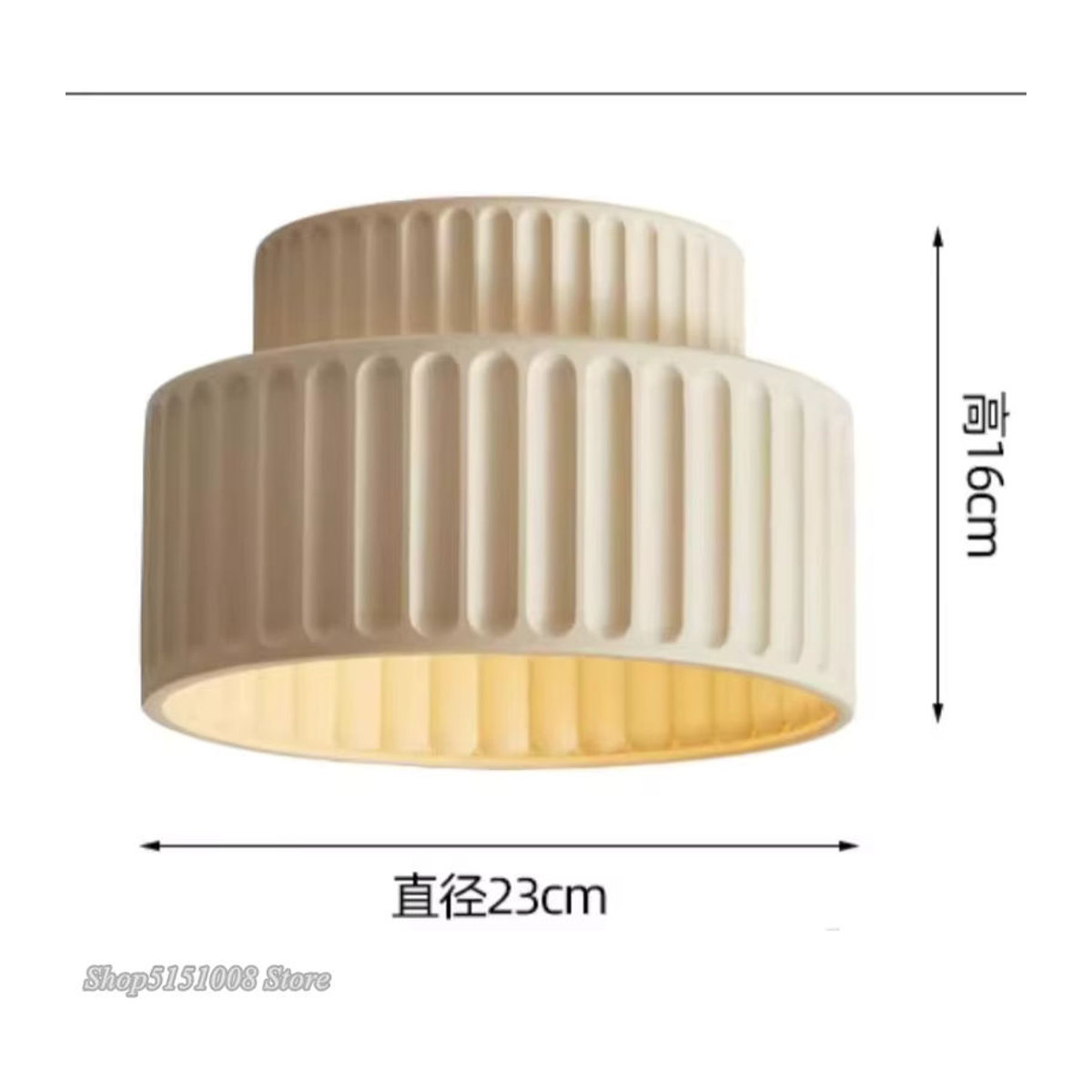 LZPZ RUI Skandinavische LED Deckenlampe aus Kunstharz in Beige und Weiß für Wohnzimmer Schlafzimmer und Flur - Bild 2