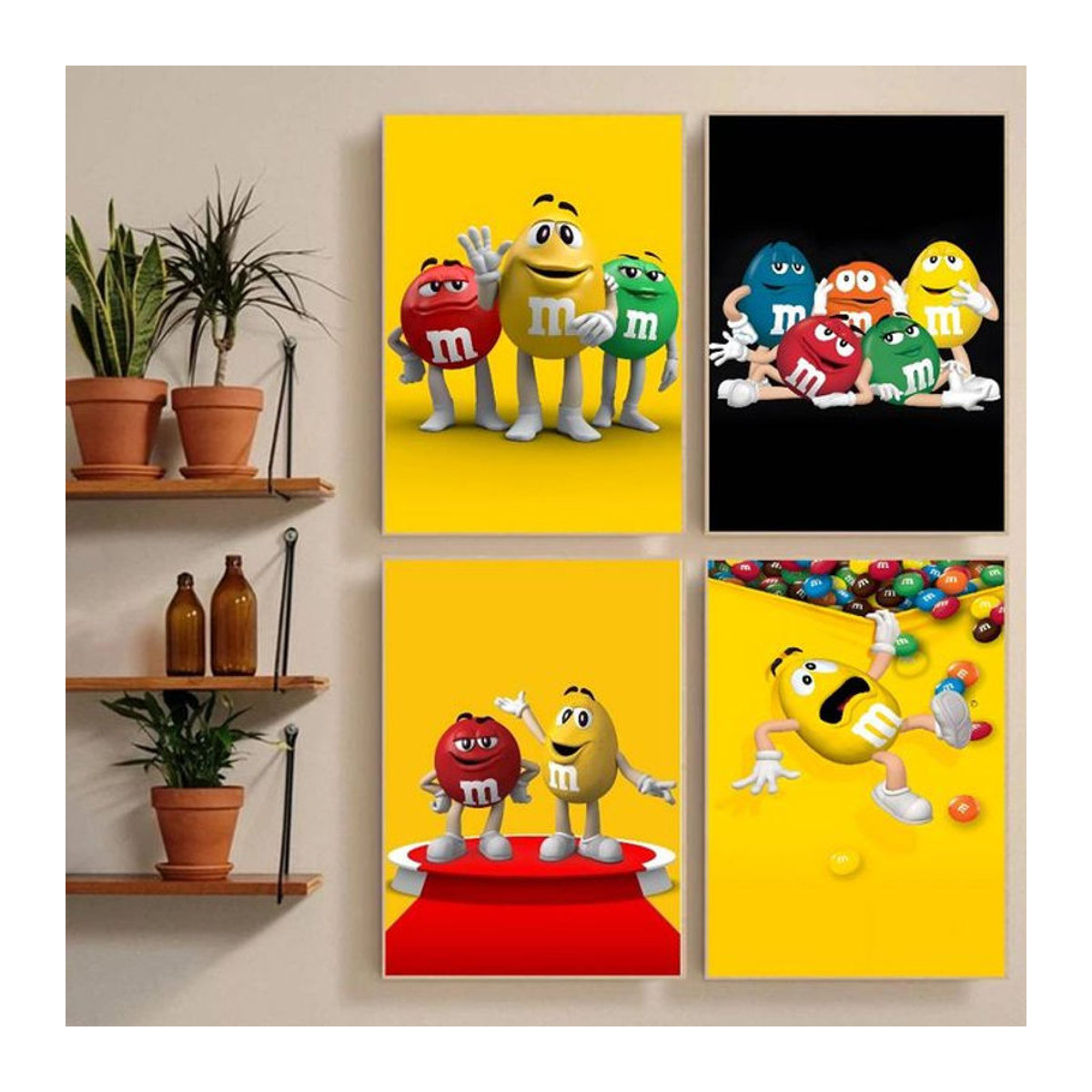 M&M'S Wandaufkleber Wasserfester Poster-Druck für Wohnzimmer und Schlafzimmer, Mehrfarbig, Rechteckig - Bild 1