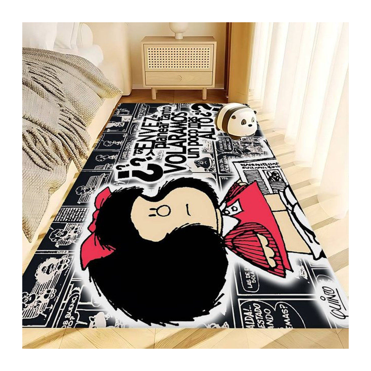 M-Mafalda Girl Bodenmatte im INS-Stil, mehrfarbige rutschfeste Teppichmatte für Schlafzimmer und Haushalt - Bild 1